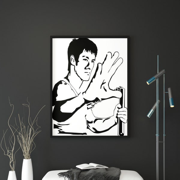 Bruce Lee 1 Clipart Vector Graphics Digital Download Cut Ready Files CNC Vinyl Sign Design Logo. Ai, pdf, dxf, eps, jpg, png, svg files