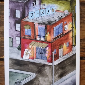 Ramen Star - Japanese street scene ‐ 5&quot; x 7&quot; art print