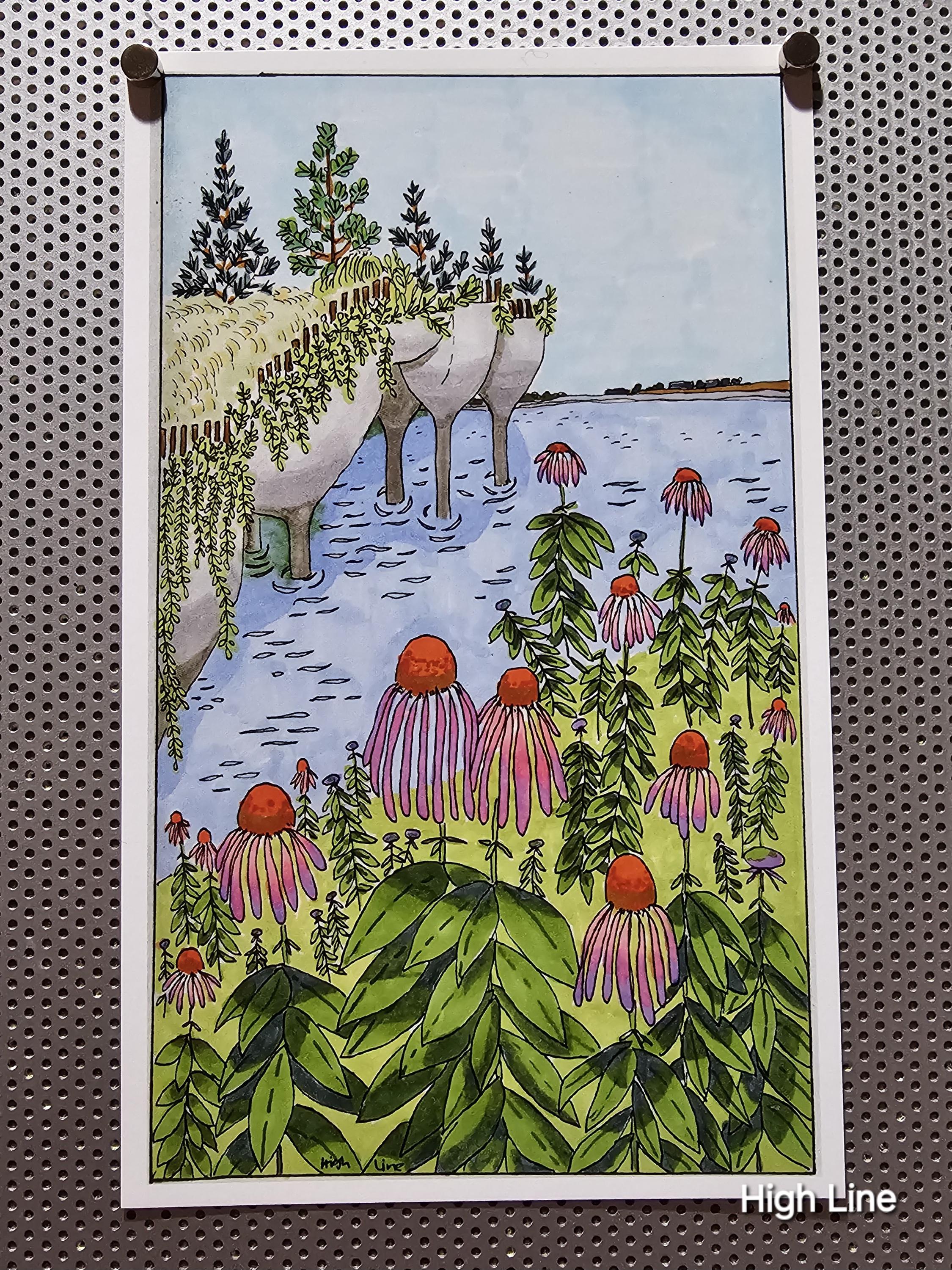 High Line, Alcohol Markers. 4.25