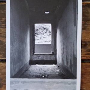 A Room with an Unusual View, Abandoned Fort at Marin Headlands ‐ 5" x 7" art print. Black & white photography