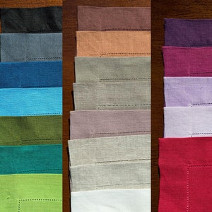 Linen placemats in various colors, natural hemstitch placemats set, kitchen dining, table decor, gift for Housewarming, Wedding, Tischset