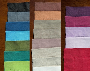 Sets de table en lin faits main avec ourlet : décoration de table élégante