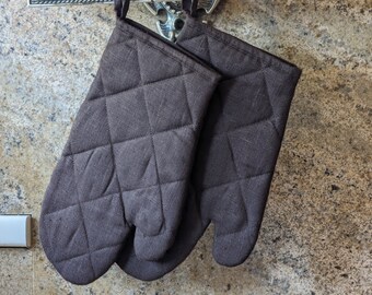Handmade Natural Linen Oven Glove: Eco-Friendly Kitchen Mitt