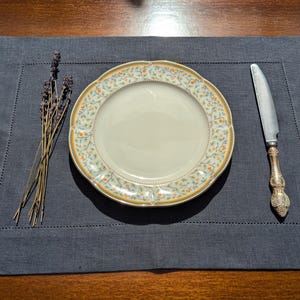Handmade Linen Hemstitch Placemats: Elegant Table Decor image 9