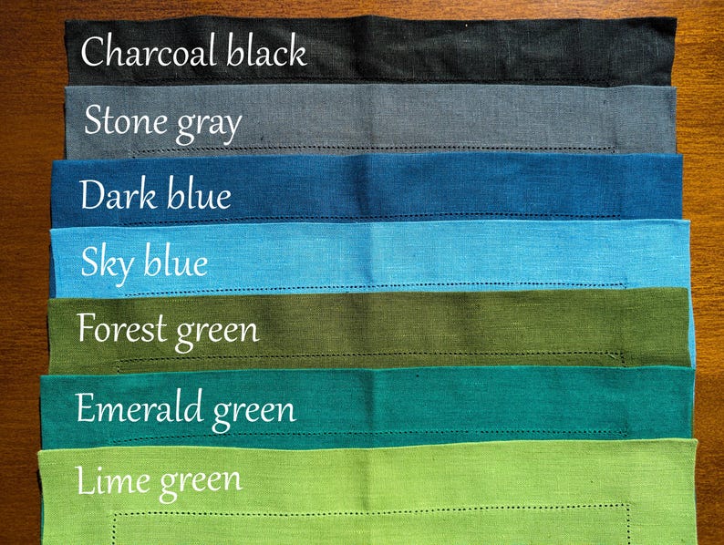 Hemstitched Linen Placemats, Choose Your Colour, photo 2 of 6