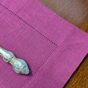 Handmade Linen Hemstitch Placemats: Elegant Table Decor image 8
