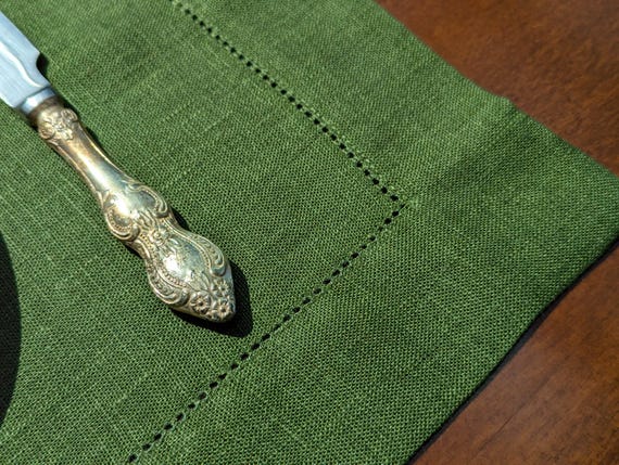 Olive Green Linen Placemats, photo 4