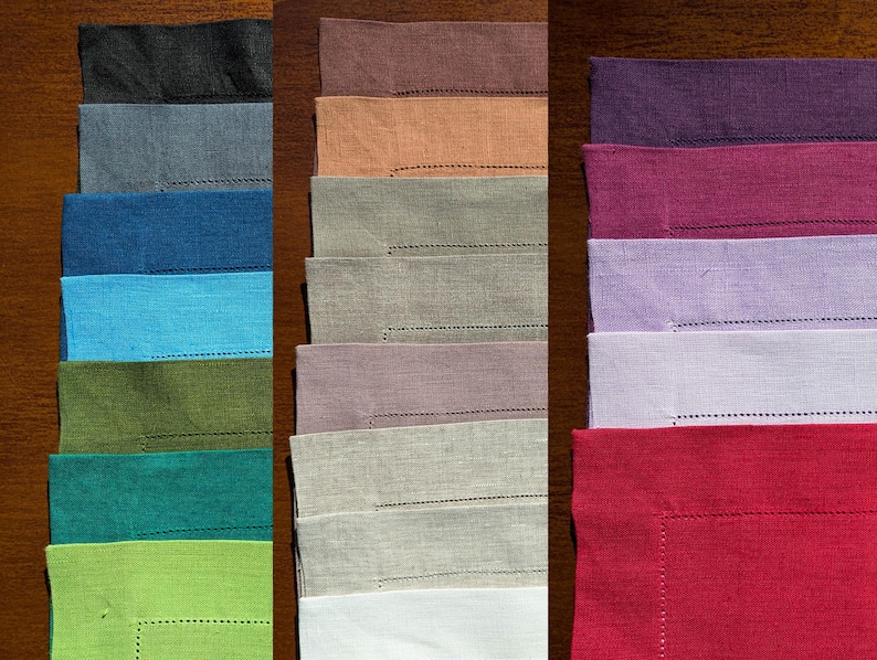 Handmade Linen Hemstitch Placemats: Elegant Table Decor image 1