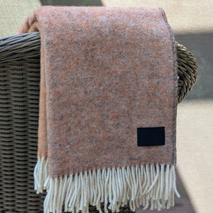 Handmade Dark Red Wool Blanket: New Zealand Wool Throw, 51x71