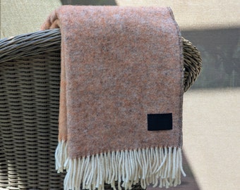 Handmade Dark Red Wool Blanket: New Zealand Wool Throw, 51x71