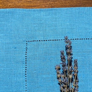 Handmade Linen Hemstitch Placemats: Elegant Table Decor image 5