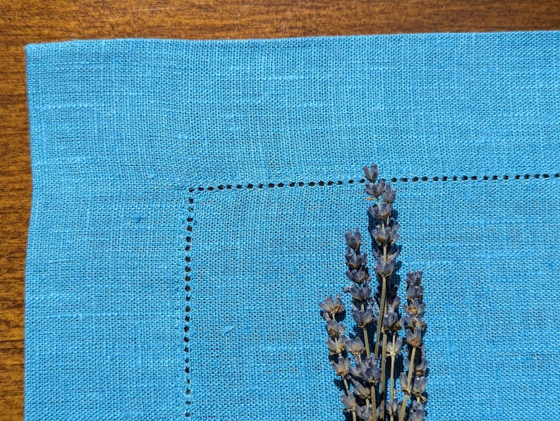 Hemstitched Linen Placemats, Choose Your Colour, photo 5 of 6