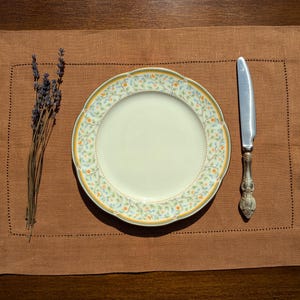 Handmade Linen Hemstitch Placemats: Elegant Table Decor image 7