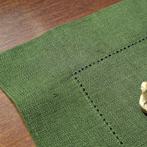 Handmade Linen Hemstitch Placemats: Elegant Table Decor image 6