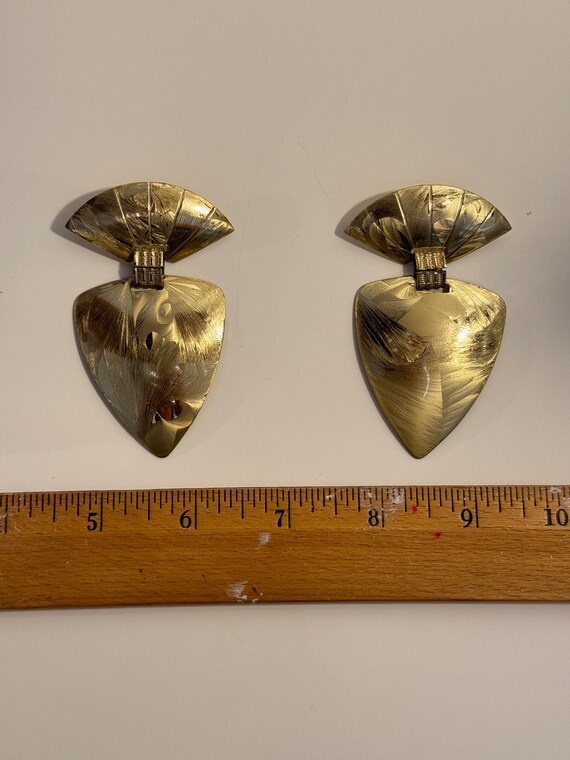 Vintage Geometric Dangle Earrings - image 4