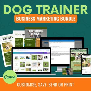 Dog Trainer Marketing Templates | Dog Training Instagram Grid Posts | Dog Training Posters | Dog Training Business | Emails | EDITABLE!