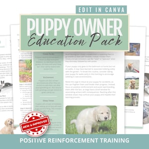 Puppy Pack Handouts for Dog Trainers: Training Tips & Checklists (Digital Download)