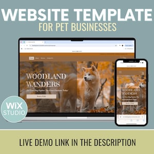 Pet Services Website, Wix Website Template, Website Design for Dog Walkers, Dog Trainer, Pet Sitter, Pet Care Businesses, Wix Studio