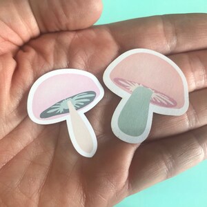 Adorable Mushroom Sticker Set Pinks 1.5&quot; x 1.5&quot;