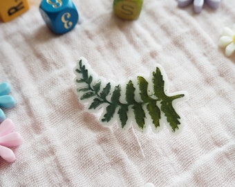 Fern Frawn Bunch  Acrylic Pin Brooch Badge