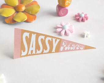 Sassy Pants Pennant Sticker 3.75" x 1.5"