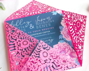 Laser Cut Invitation Wrap {Delicate Flower & Fern}