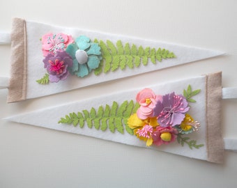 Floral Felt Pennant Multi-Color