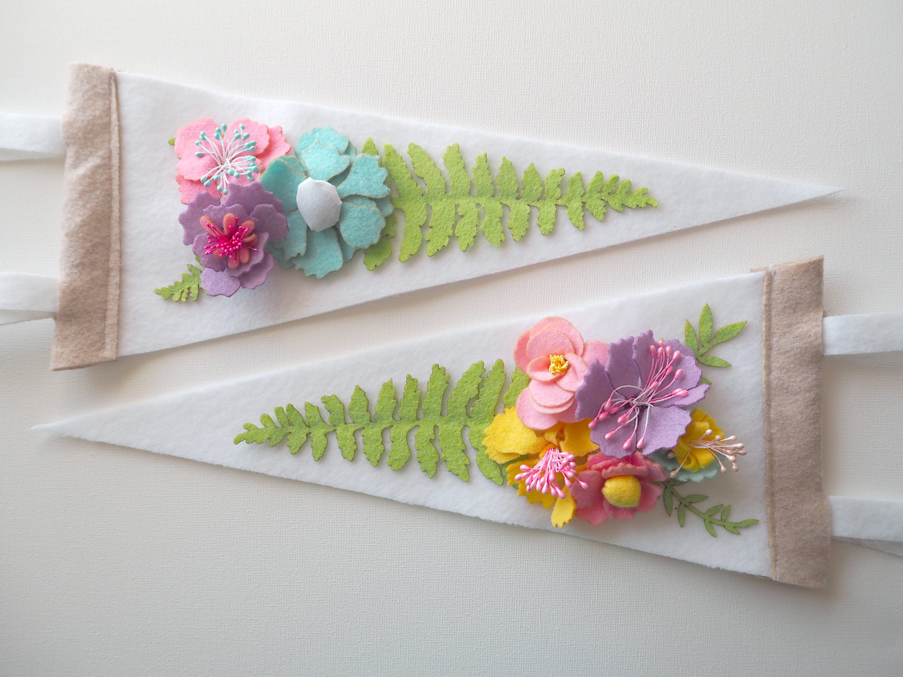 Floral Felt Pennant Multi-color - Etsy
