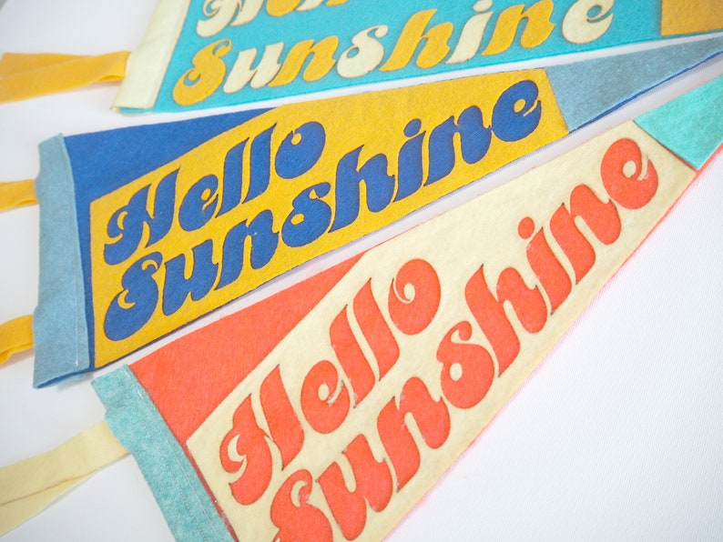 Hello Sunshine Felt Pennant Multi-Color image 4