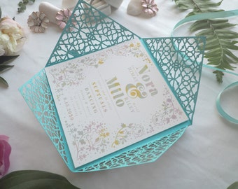 Laser Cut Invitation Wrap {Nantucket Design}