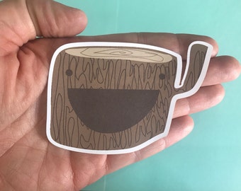 Tree Stump Friend Sticker 3.5" x 2.5