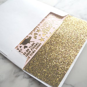 Fodera per inserto busta glitterata o lamina (adatta a buste quadrate da 5,5 ")