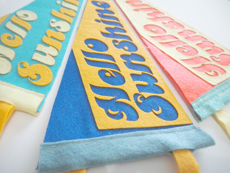 Hello Sunshine Felt Pennant Multi-Color image 9