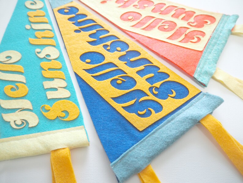 Hello Sunshine Felt Pennant Multi-Color image 5