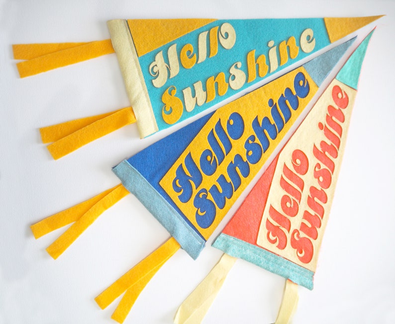 Hello Sunshine Felt Pennant Multi-Color image 8