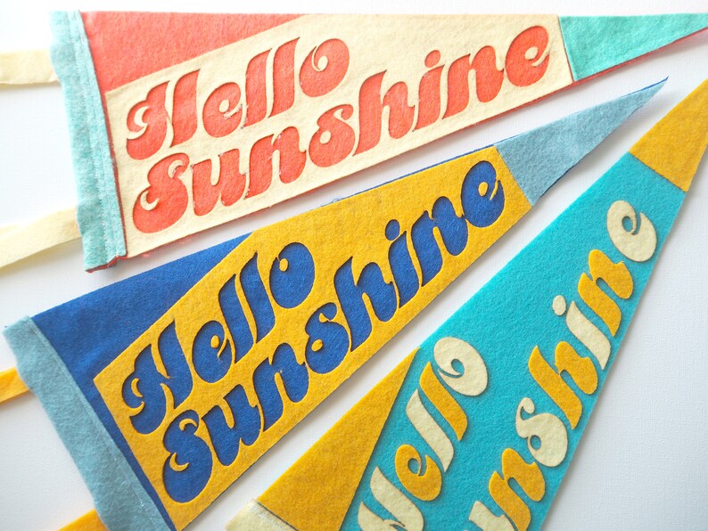 Hello Sunshine Felt Pennant Multi-Color image 2