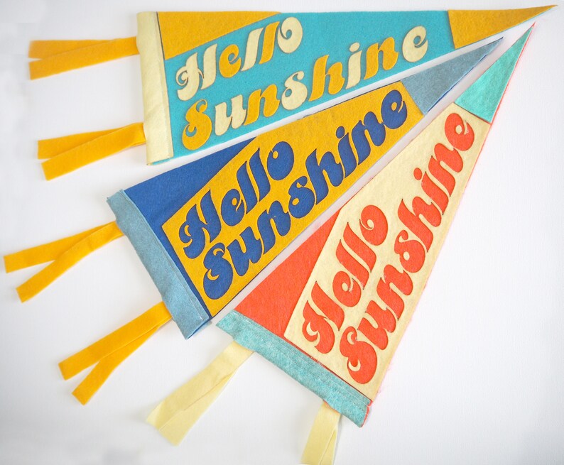 Hello Sunshine Felt Pennant Multi-Color image 6