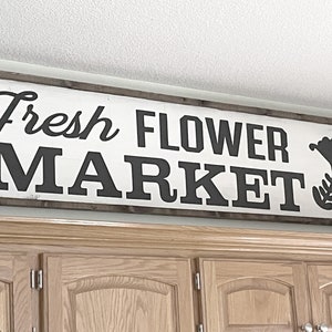 Fresh Flower Market Laser Cut Black Cardstock Letters and Script Farmhouse Signage