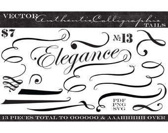 Vintage Vector Calligraphic Tails