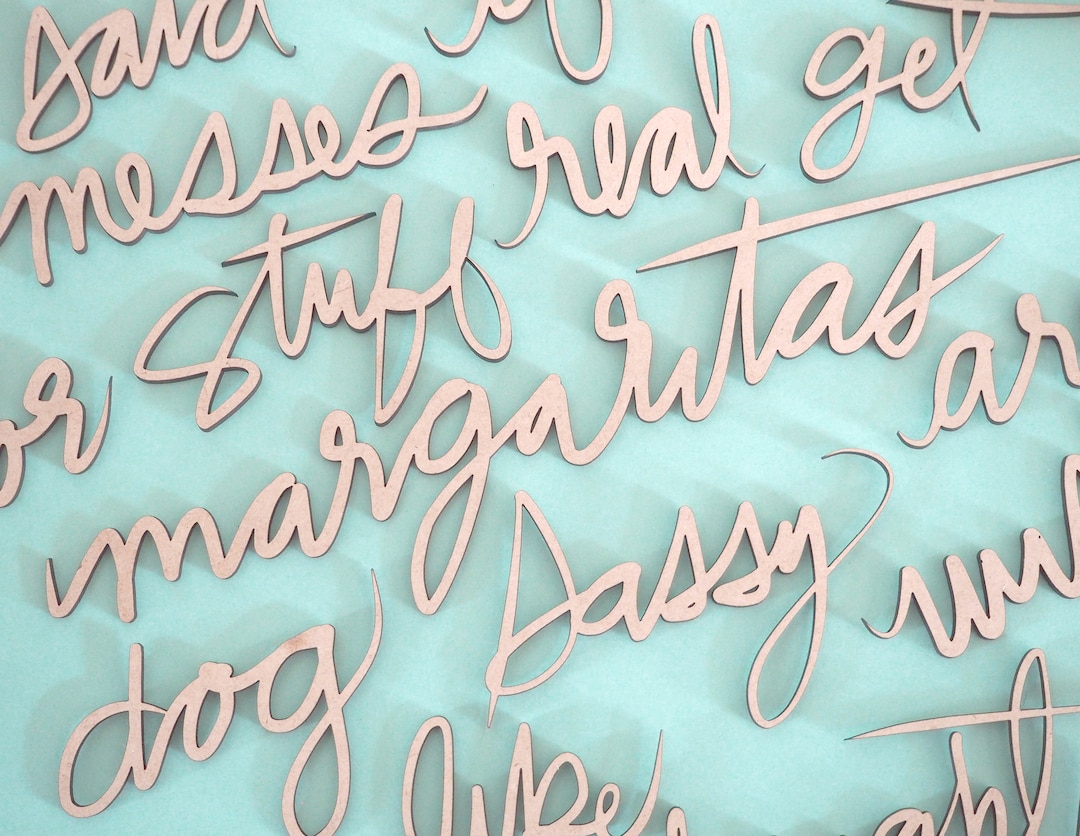 Magnetic Handwritten Script Word Wood - Etsy