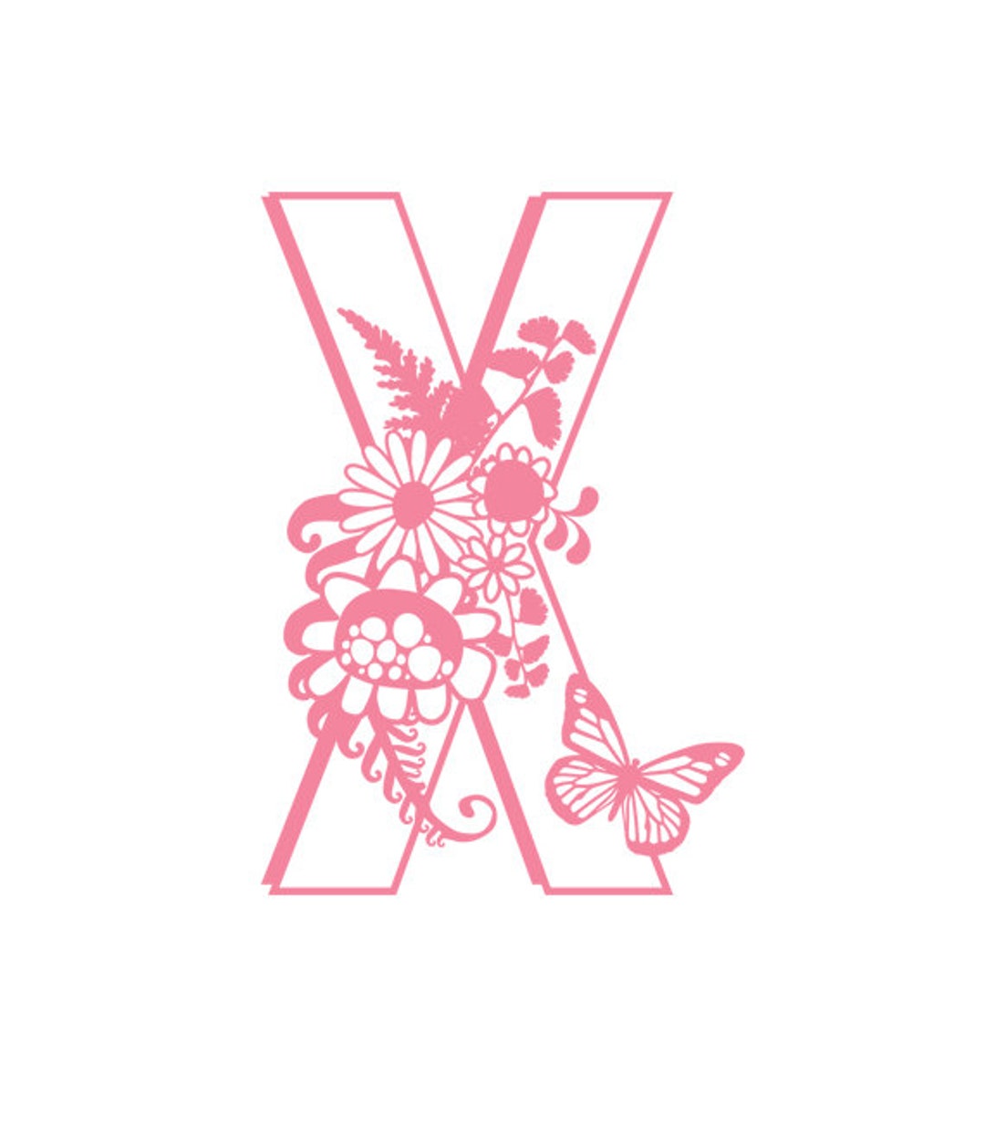 Letter X Cutting File Svg Pdf Png Cricut Silhouette Cutting Etsy