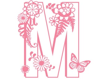 Letter M Cutting File svg pdf png cricut silhouette cutting machines