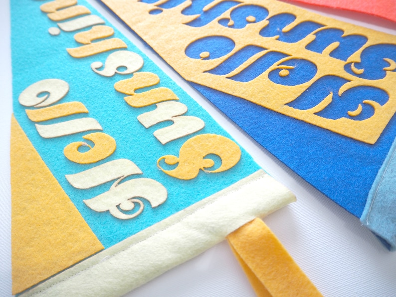 Hello Sunshine Felt Pennant Multi-Color image 3