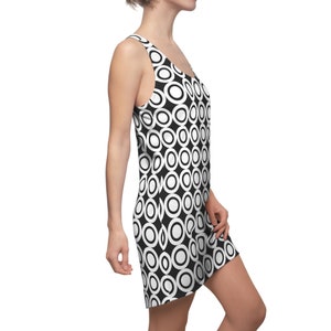 Trendy Black Dress with Dot Pattern Feminine Racerback Design Ideal Gift for Fashion Lovers image 3