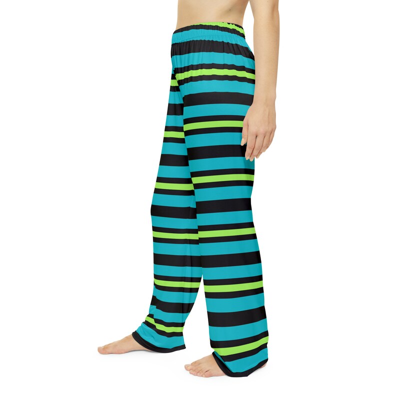 Cozy Striped Women's Pajama Pants Blue, Black, Green Lounge Wear Perfect Gift for Her image 6