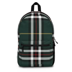 Plaid Timber Green Backpack, Stylish Travel Bag for Nature Lovers, Outdoor Adventures, Hiking Backpack, Back to School Bag, Rustic Plaid