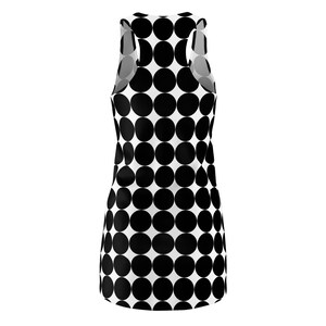 Chic Black Bold Dots Racerback Dress Comfy Women's Cut and Sew Style Perfect Summer Fashion Unique Gift for Her image 5