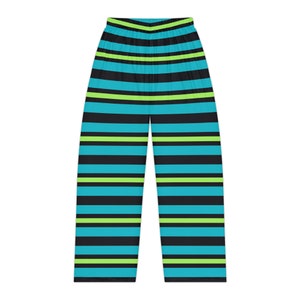 Cozy Striped Women's Pajama Pants Blue, Black, Green Lounge Wear Perfect Gift for Her image 3