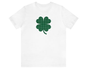 St. Patrick's Day Clover Shirt, Unisex Jersey Tee, Short Sleeve, Festive Irish Celebration Top, Gift for Him or Her
