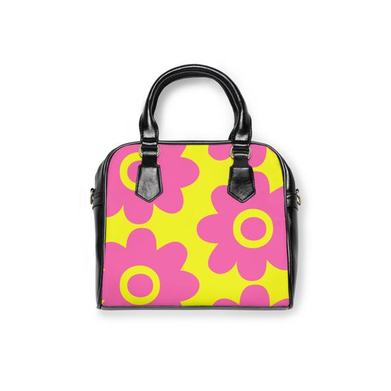 Damenhandtaschen Kleine Tasche Mit Blumen Rosa Blumen Schulter